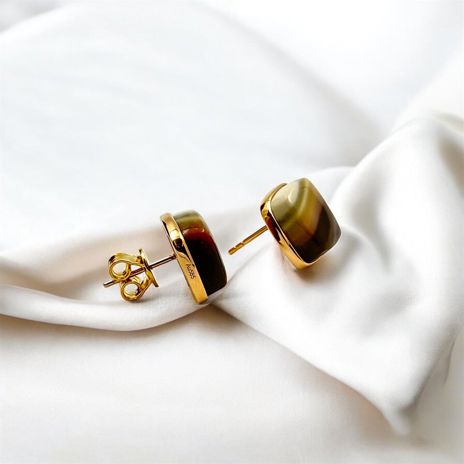 Royal Imperial Jasper 14K Solid Gold Earrings - LÁGRIMAS