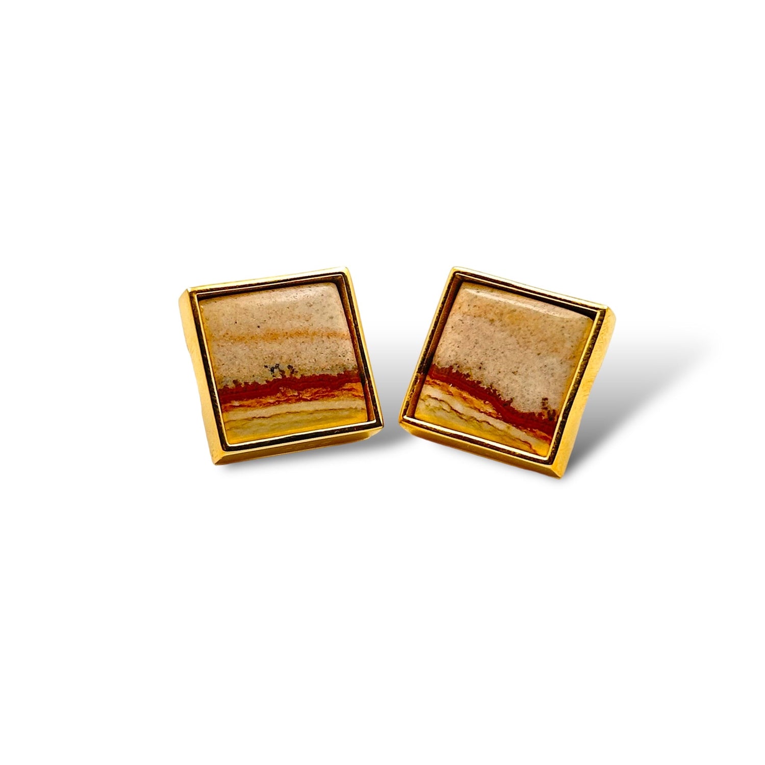 Chicken Track Jasper 18K Gold Vermeil Earrings - LÁGRIMAS