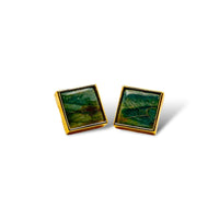 Gary Green Larsonite Jasper 18K Gold Vermeil Earrings - LÁGRIMAS