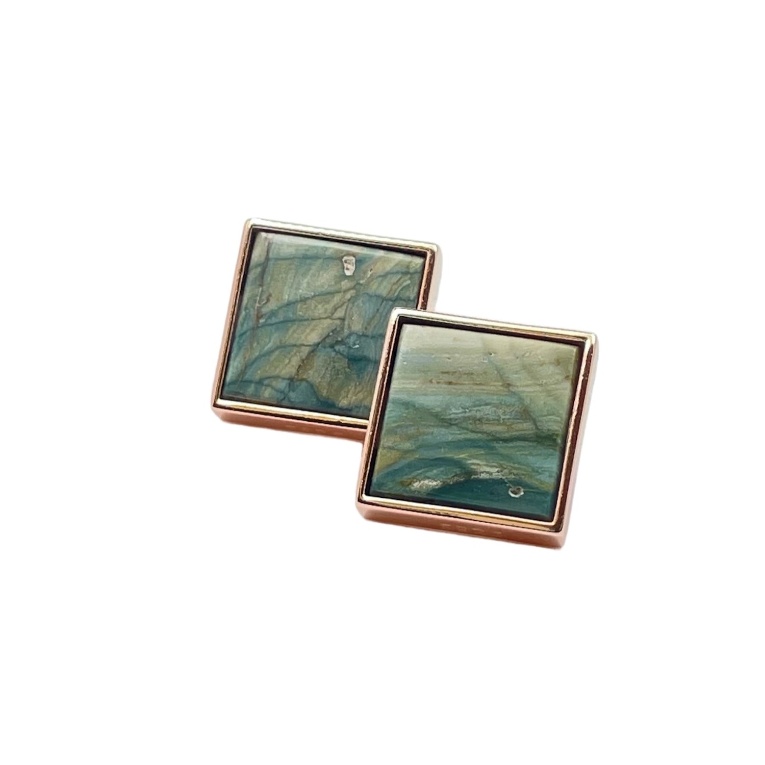 Gary Green Larsonite Jasper 18K Rose Gold Vermeil Earrings - LÁGRIMAS