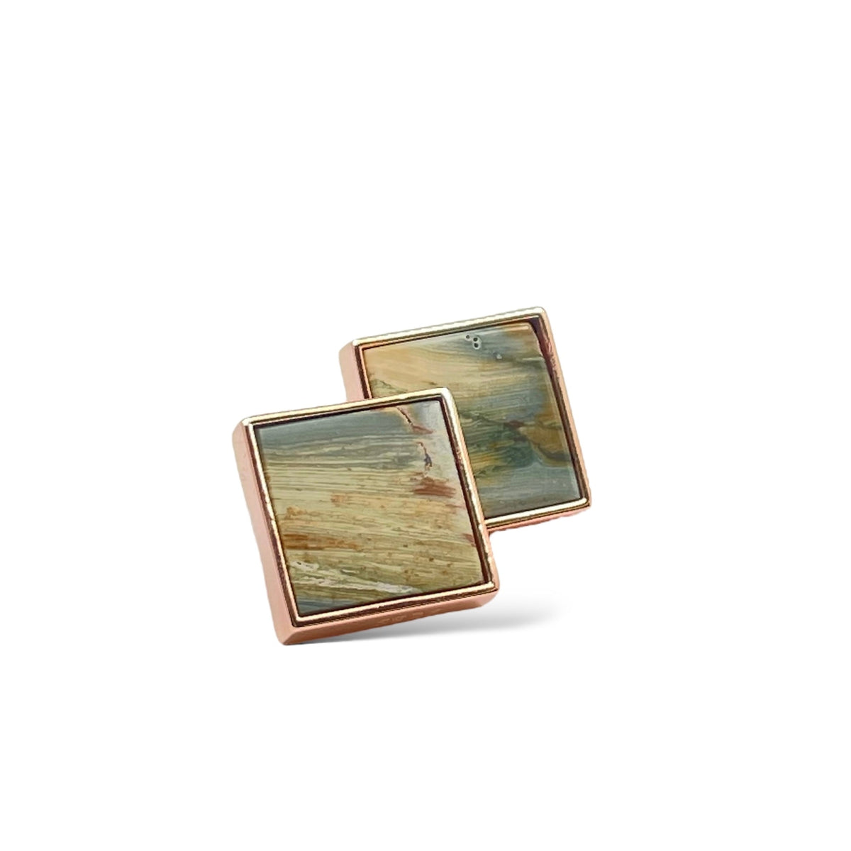 Gary Green Larsonite Jasper 18K Rose Gold Vermeil Earrings - LÁGRIMAS