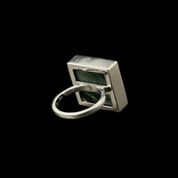 Gary Green Larsonite Jasper 18K White Gold Vermeil Ring (US size 5) - LÁGRIMAS