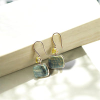 Gary Green Larsonite Jasper & Peridot 14K Solid Gold Earrings - LÁGRIMAS