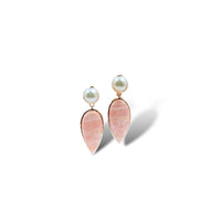 Oregon Sunset Jasper and Akoya Pearl 14K Solid Gold Earrings - LÁGRIMAS