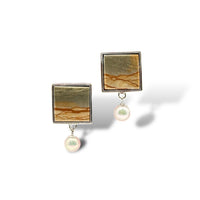 Owyhee Cripple Creek Jasper & Akoya Pearl 18K White Gold Vermeil Earrings - LÁGRIMAS