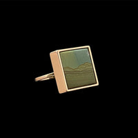 Owyhee Picture Jasper 18K Rose Gold Vermeil Ring (US size 6.5) - LÁGRIMAS